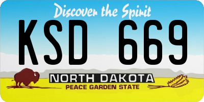 ND license plate KSD669