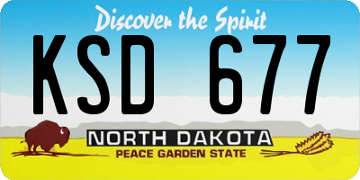 ND license plate KSD677
