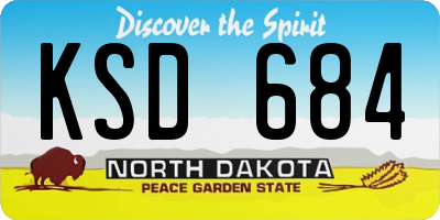 ND license plate KSD684