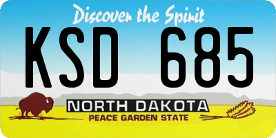 ND license plate KSD685