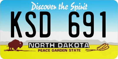 ND license plate KSD691