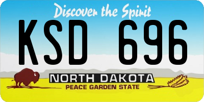 ND license plate KSD696