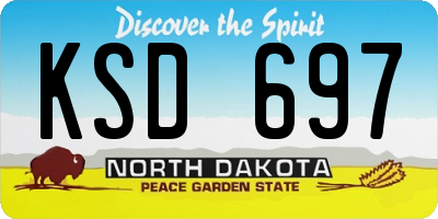 ND license plate KSD697