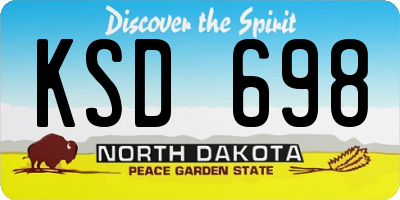 ND license plate KSD698