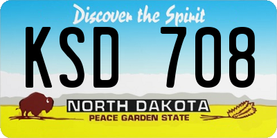 ND license plate KSD708