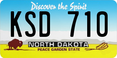 ND license plate KSD710