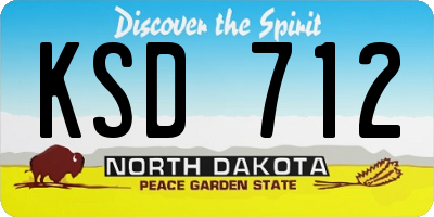 ND license plate KSD712