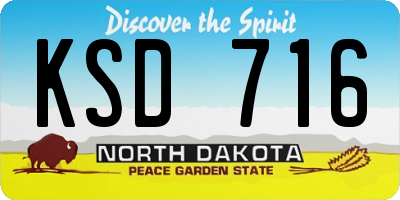ND license plate KSD716