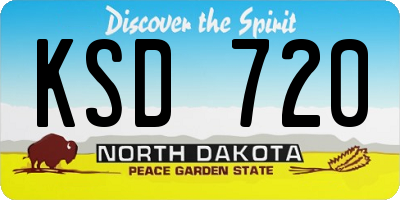 ND license plate KSD720