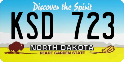 ND license plate KSD723