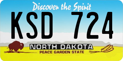 ND license plate KSD724