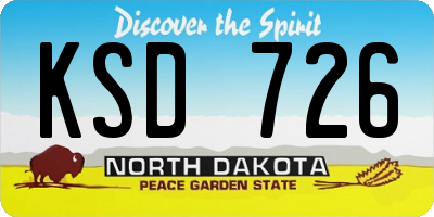 ND license plate KSD726
