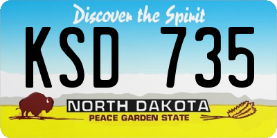 ND license plate KSD735