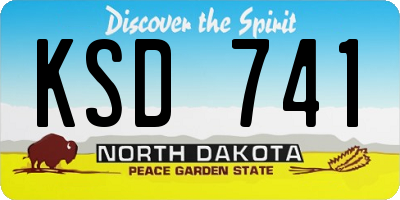 ND license plate KSD741