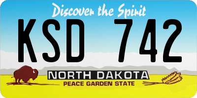 ND license plate KSD742