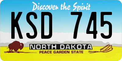ND license plate KSD745