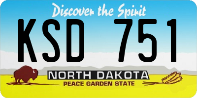 ND license plate KSD751