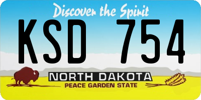 ND license plate KSD754