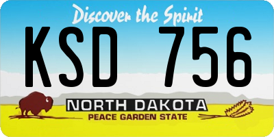 ND license plate KSD756