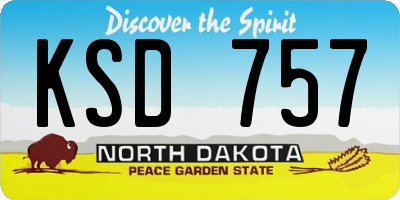 ND license plate KSD757