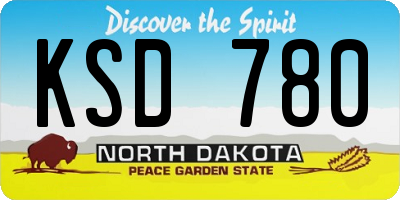 ND license plate KSD780