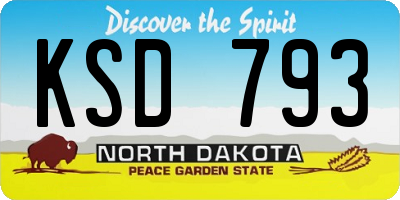 ND license plate KSD793