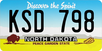 ND license plate KSD798