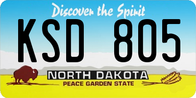ND license plate KSD805