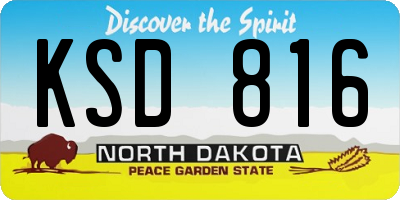 ND license plate KSD816