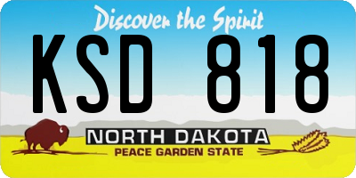 ND license plate KSD818