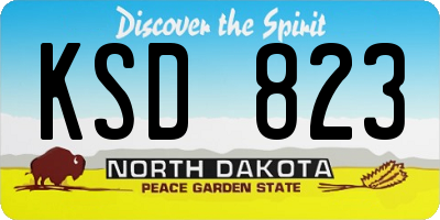 ND license plate KSD823