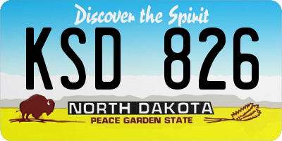 ND license plate KSD826
