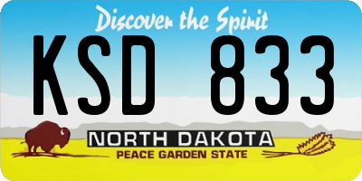 ND license plate KSD833