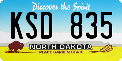 ND license plate KSD835