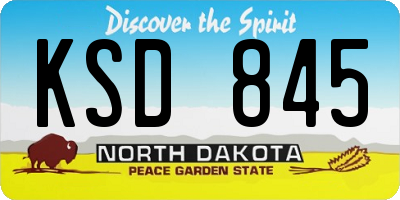 ND license plate KSD845