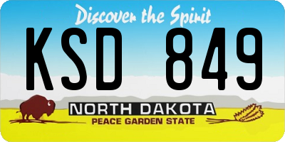 ND license plate KSD849