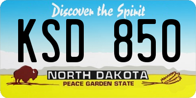 ND license plate KSD850