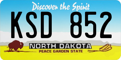 ND license plate KSD852