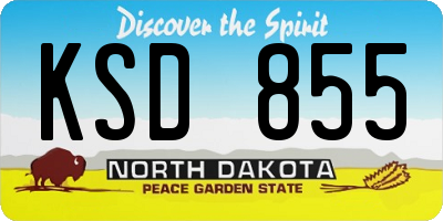ND license plate KSD855