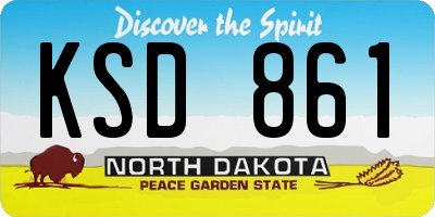 ND license plate KSD861