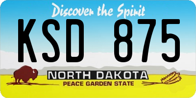 ND license plate KSD875
