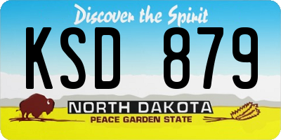 ND license plate KSD879