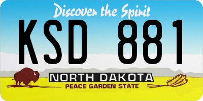 ND license plate KSD881