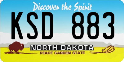 ND license plate KSD883