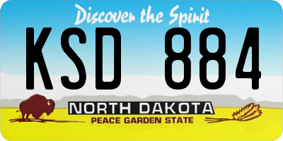 ND license plate KSD884