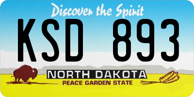 ND license plate KSD893
