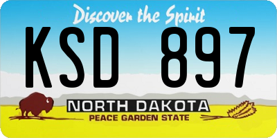 ND license plate KSD897