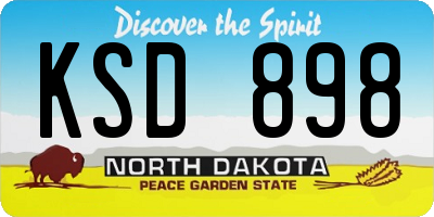 ND license plate KSD898