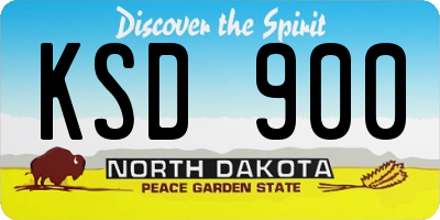 ND license plate KSD900
