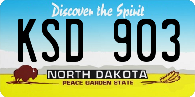 ND license plate KSD903